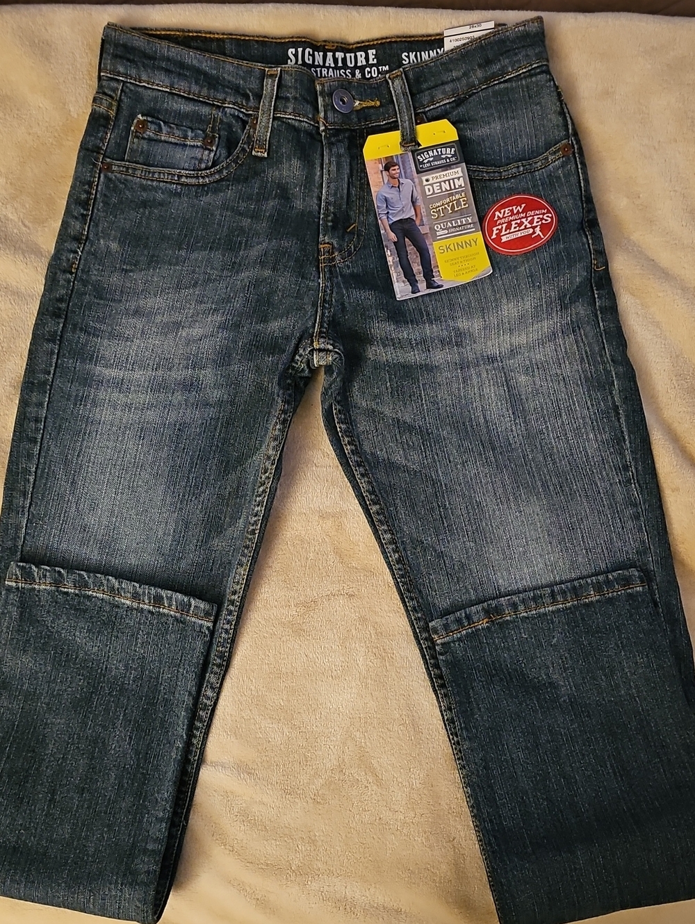 Signature by Levi Strauss Boy's Skinny Jeans - Dark Blue Wash